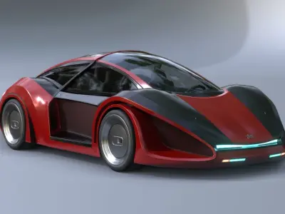 3Dpro CAR scifi 9 Low-poly 3D model