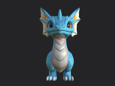 Baby Dragon Low-poly 3D model