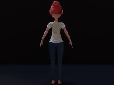 Catoon Woman - FULLY RIGGED Low-poly 3D model