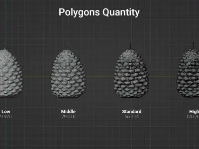 Pine Cone Candle Low-poly 3D model