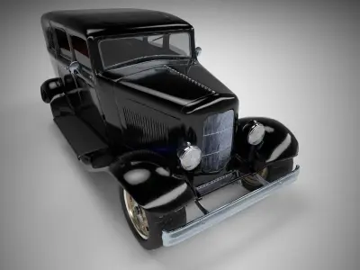 Gangster Car 1930s Low-poly 3D model