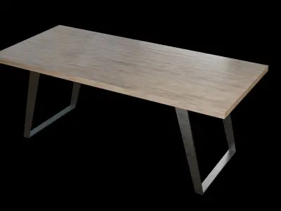 Table wooden 17 Low-poly 3D model