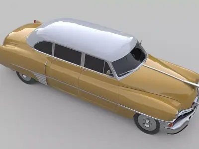 Mid-Century Classic Sedan Generic Vintage Car 3D Asset Low-poly 3D model