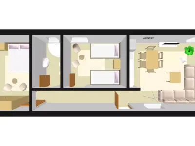 Floor plan home design 3D model