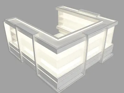  Kiosk Partition Booth a414a  3D model
