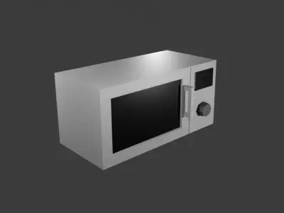 GameReady Microwave 3D Model  Low Poly  Blender  FBX Low-poly 3D model