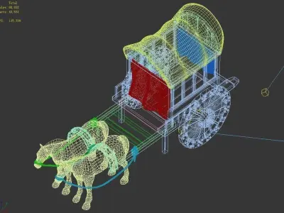 Game Traffic - Red Buggy 06 3D model