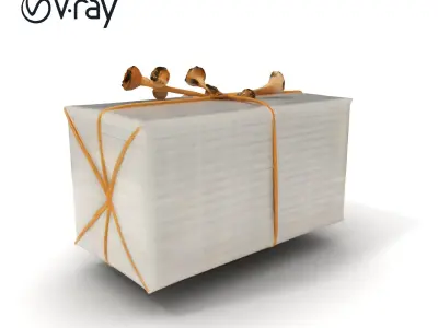 Elegant Gift Box Model Pack with Detailed Decoration Low-poly 3D model