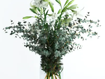 Lilies and Eucalyptus 3D model