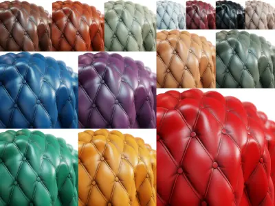 Chesterfield Leather - PBR - 14 Colors - 4K - PNG Texture