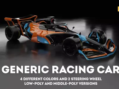 Formula 1 Generic Racing Car 01 Low-poly 3D model