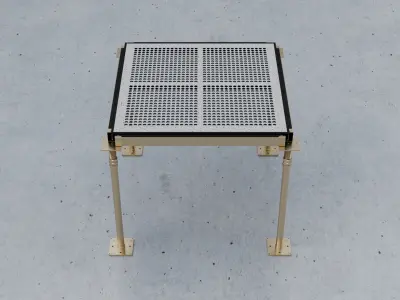 3D Raised Perforated Panel with pedestal and stringer Model 3D model