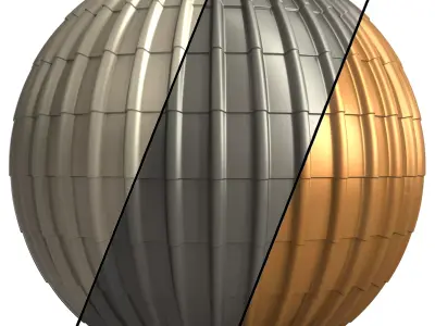 Roof Tile Materials 26- By 3 color Pbr By Sbsar 4k Low-poly 3D model