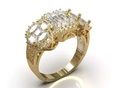 Luxury Wedding Jewelry stl 3dm Ring Model jr00248 3D print model