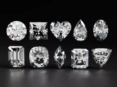 10 Diamond Cut Collection 3D model