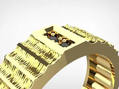 Serrated Ring wedding band Textured Lazer 3d Printed 3D model