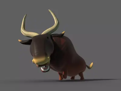 Cartoon buffalo model 3D model