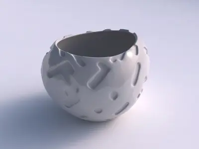 Bowl compressed 2 with cavities smooth 3D print model