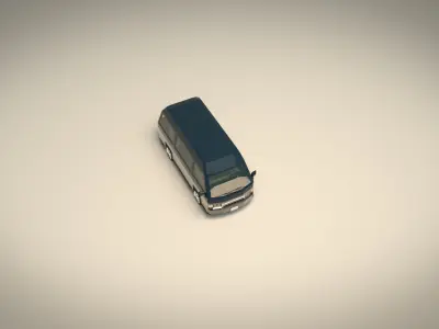 Low Poly Minivan 02 Low-poly 3D model