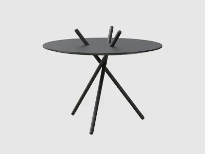 Micado Table-Black lacquered Low-poly 3D model