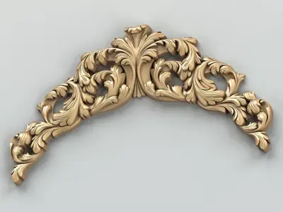 Carved decor horizontal 019 3D model