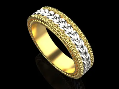 rotating braded wedding ring model 653 3D print model