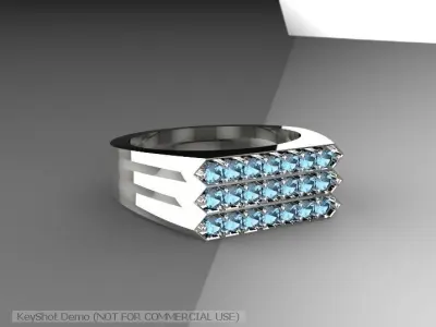 Men Ring Diamond 3D print model