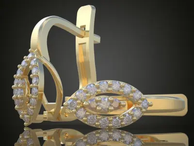 Earring 3D model 3D printable model 0124-6 3D print model