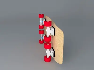 1978 Sims Lonnie Toft 8wheeler model skateboard Free 3D model