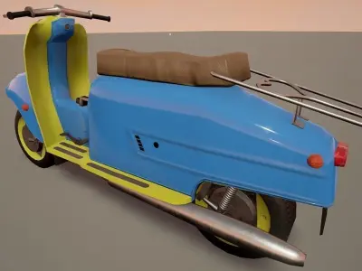 Low poly Scooter Low-poly 3D model