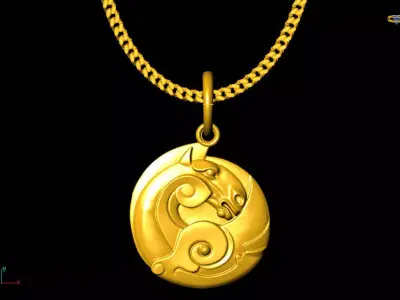 Horse pendant charms - one inch pendant 3D print model order