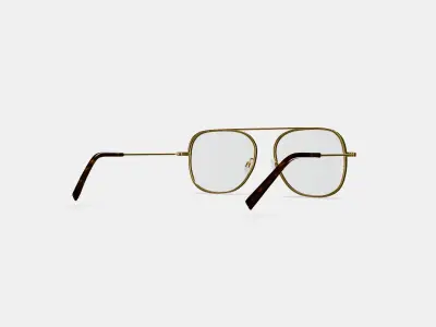 Sade Eyeglasses in Polished Gold 3D model