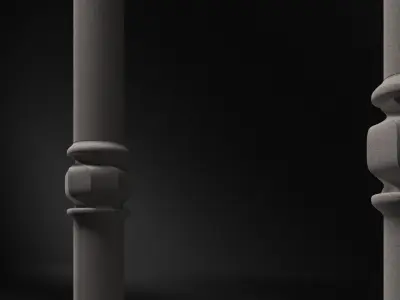 Column - Casa Batllo main room - Gaudi 3D model