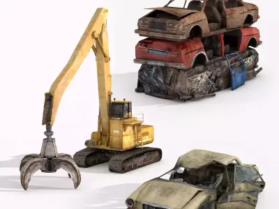 Large Collection of Junkyard Vol 3 in  1 3D Model Pack