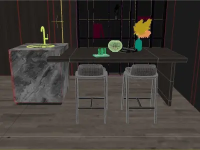 Luxury Designed Bar table  3D model