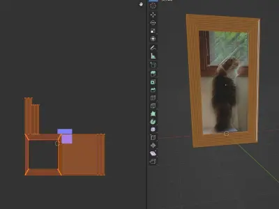 Picture Frame with my cat  Willow Low-poly 3D model