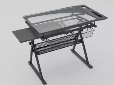 Study Desk Low-poly 3D model
