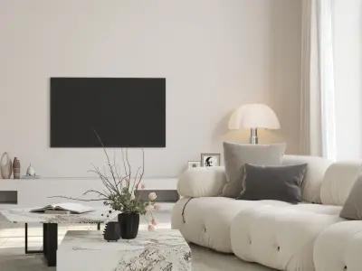 Mid Century interior scene  3D model