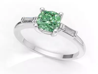 AV 711 cushion shape halo Diamond Ring for woman 3D print model