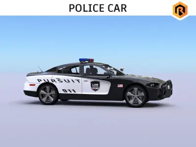 Police Car Low-poly 3D model