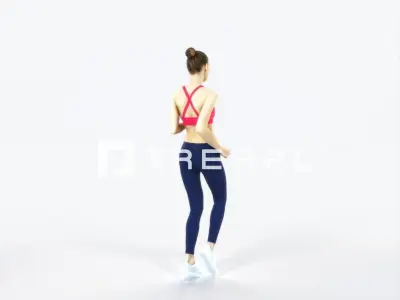 Beauty 03G Running Jogging Sports Woman Low-poly 3D model