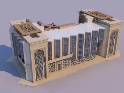 0170 - Islamic Facade Building 3D model
