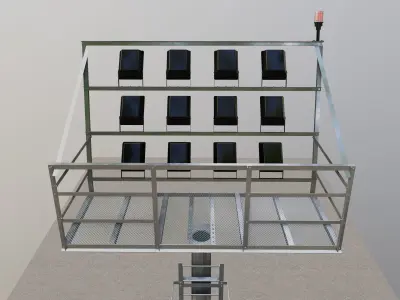 20 Meter Polygonal Projector Pole 3D model