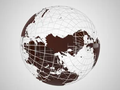 Globe News Skeleton Chocolate Brown 3D model