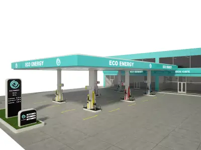 Gas Station 3D model