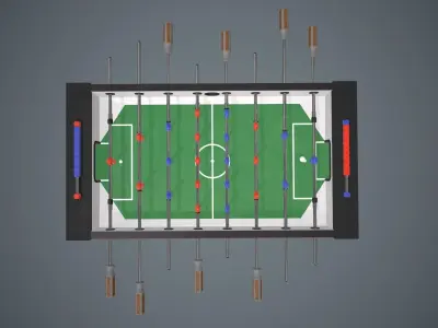 Table football PBR Game Ready Low-poly 3D model
