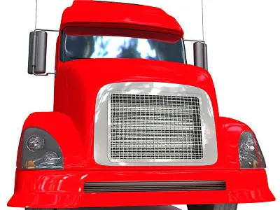 Red Truck Tractor 01 3D model