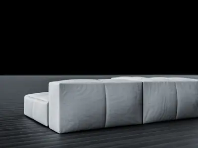 Modern Sofa HighPoly LowPoly 3D model