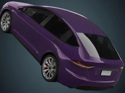 EV Car 02 Low-poly 3D model