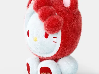 Hello Kitty soft toy 3D model